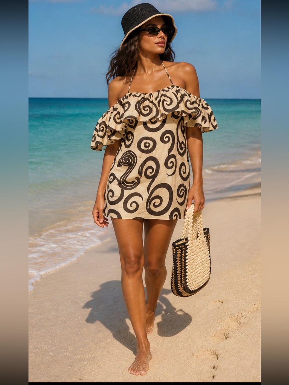 NWT The Wolf Gang Mirador Linen Off Shoulder Mini Dress Size L